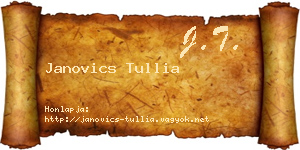 Janovics Tullia névjegykártya
